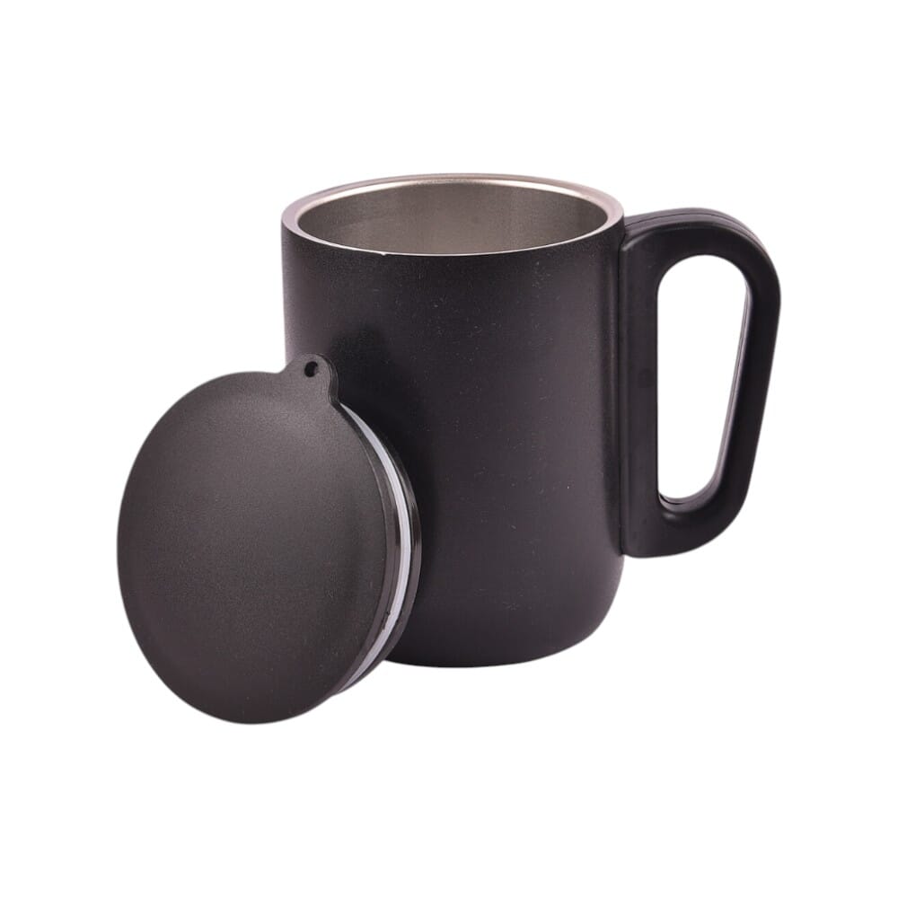 Lisbon Jr Stainless Travel Mug- Black- 180ml